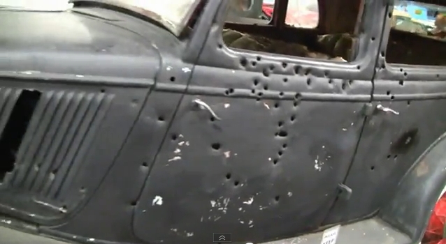 bonnie and clyde car bullet holes