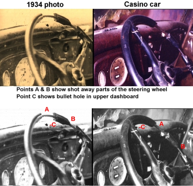 bonnie and clyde car bullet holes